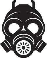 ossidiana custode gas maschera vettore logo design noir difensore nero gas maschera emblema design