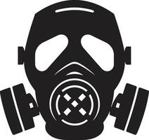 stigiano custode gas maschera vettore emblema lunare sentinella nero gas maschera logo simbolo