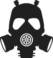 invisibile custode nero gas maschera logo icona ebano scudo gas maschera vettore simbolo