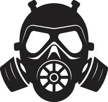 noir custode nero gas maschera logo emblema buio sentinella vettore gas maschera simbolo