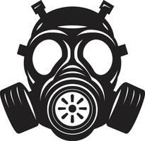 noir custode nero gas maschera emblema icona invisibile sentinella gas maschera vettore emblema