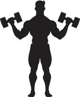 fitness fusione nero uomo allenarsi vettore vitalità manubrio icona design