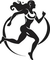 grazioso velocità nero vettore icona per donna in esecuzione dinamico eleganza womans nero vettore logo per in esecuzione
