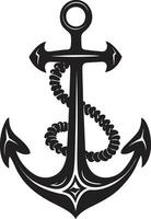 costiero emblema nero nave ancora icona marinaro tradizioni nero ancora vettore logo