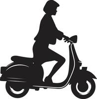 metrocruise alla moda nero vettore emblema scooteristacitystyle donna vettore design