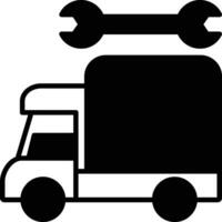 mobile Manutenzione camion solido glifo vettore illustrazione