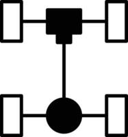 auto asse solido glifo vettore illustrazione