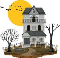 casa stregata di halloween su sfondo bianco vettore