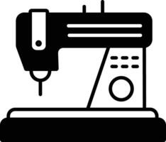 cucire macchina solido glifo vettore illustrazione