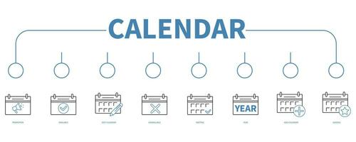 calendario bandiera ragnatela icona vettore illustrazione concetto