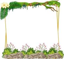 cornice quadrata con foglie verdi tropicali vettore