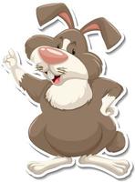 personaggio dei cartoni animati di coniglio su sfondo bianco vettore