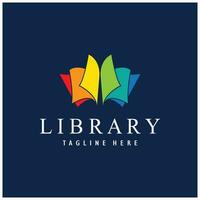 libro o biblioteca logo per librerie, libro aziende, editori, enciclopedie, biblioteche, formazione scolastica, digitale libri, vettori