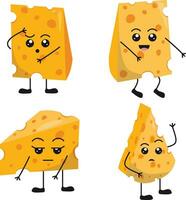 formaggio Gli amanti giorno personaggio impostare. con cartone animato design. vettore illustrazione
