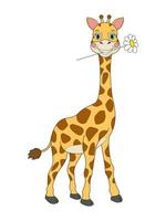 carino cartone animato giocattolo giraffa. vettore mano disegnato illustrazione arte.