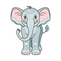 africano elefante animale cartone animato carattere. vettore illustrazione.