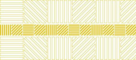 giallo magro Linee a strisce geometrico bandiera design sfondo vettore