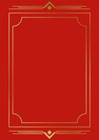 d'oro incorniciato Linee per carte su un elegante rosso sfondo. decorato nel Cina vettore