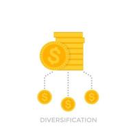 icona del vettore di diversificazione finanziaria