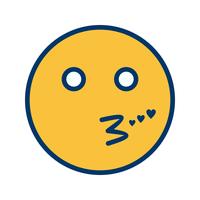 Icona di vettore di Emoji di bacio