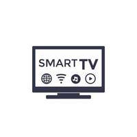 icona smart tv su bianco vettore