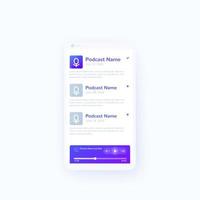 app podcast e design dell'interfaccia utente mobile del lettore vettore