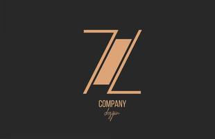 Icona dell'alfabeto con logo lettera z con design floreale vintage in marrone nero per aziende e affari vettore