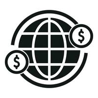 in linea globale i soldi modulo icona semplice vettore. cultura aziendale vettore