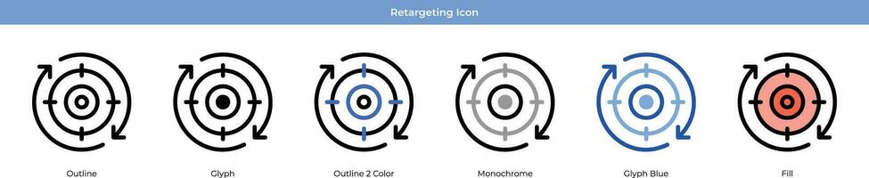 retargeting icona impostato vettore