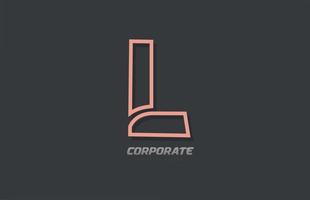 l alfabeto lettera linea azienda affari marrone grigio logo icona design vettore