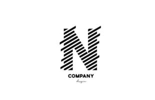 icona del design del logo della lettera dell'alfabeto n bianco e nero per l'azienda e il business vettore