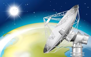 Un satellite nell&#39;outerspace vettore