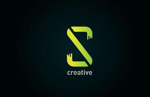 creativo s verde lettera alfabeto logo icona design per azienda e business vettore