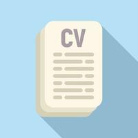 CV documenti icona piatto vettore. guardare cercare nuovo lavoro vettore