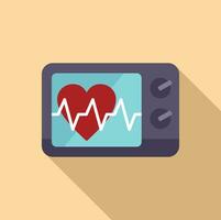 ambulanza auto cuore tenere sotto controllo icona piatto vettore. il petto malattia vettore
