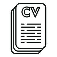 CV documenti icona schema vettore. guardare cercare nuovo lavoro vettore