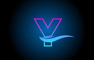 y icona del logo della lettera dell'alfabeto blu e rosa per affari e società con un design di linea semplice vettore