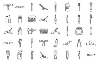 sopracciglio correzione icone impostato schema vettore. bellezza fronte corpo vettore