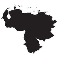 Venezuela carta geografica. carta geografica di Venezuela nel nero colore vettore