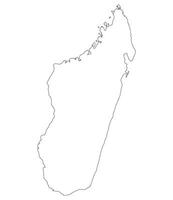 Madagascar carta geografica. carta geografica di Madagascar nel bianca colore vettore