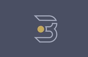 linea b alfabeto lettera logo icona design giallo blu per azienda e business vettore