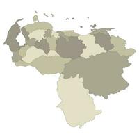 Venezuela carta geografica. carta geografica di Venezuela nel amministrativo province nel multicolore vettore