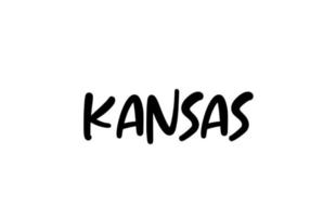 Kansas City tipografia scritta a mano parola testo scritte a mano. testo di calligrafia moderna. colore nero vettore