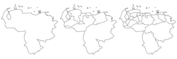 Venezuela carta geografica. carta geografica di Venezuela nel impostato nel bianca vettore