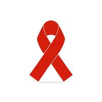 rosso nastro. vettore AIDS rosso nastro icona, vettore illustrazione