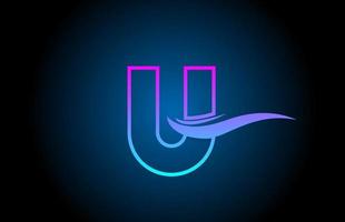 u icona del logo della lettera dell'alfabeto blu e rosa per affari e società con un design di linea semplice vettore