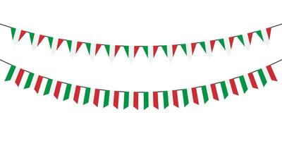 bandiera ghirlande. festivo pavese. triangolo banner con il italiano bandiera. compleanno decorazione. sfondo arredamento per celebrazione nel Italia. piatto colore. vettore cartello.