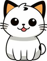 vettore poco carino gatto cartone animato su bianca sfondo