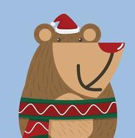 simpatico orso doodle vettore icona natale