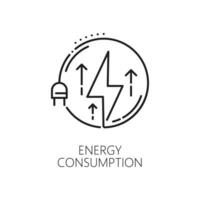 energia consumo linea icona per verde eco energia vettore